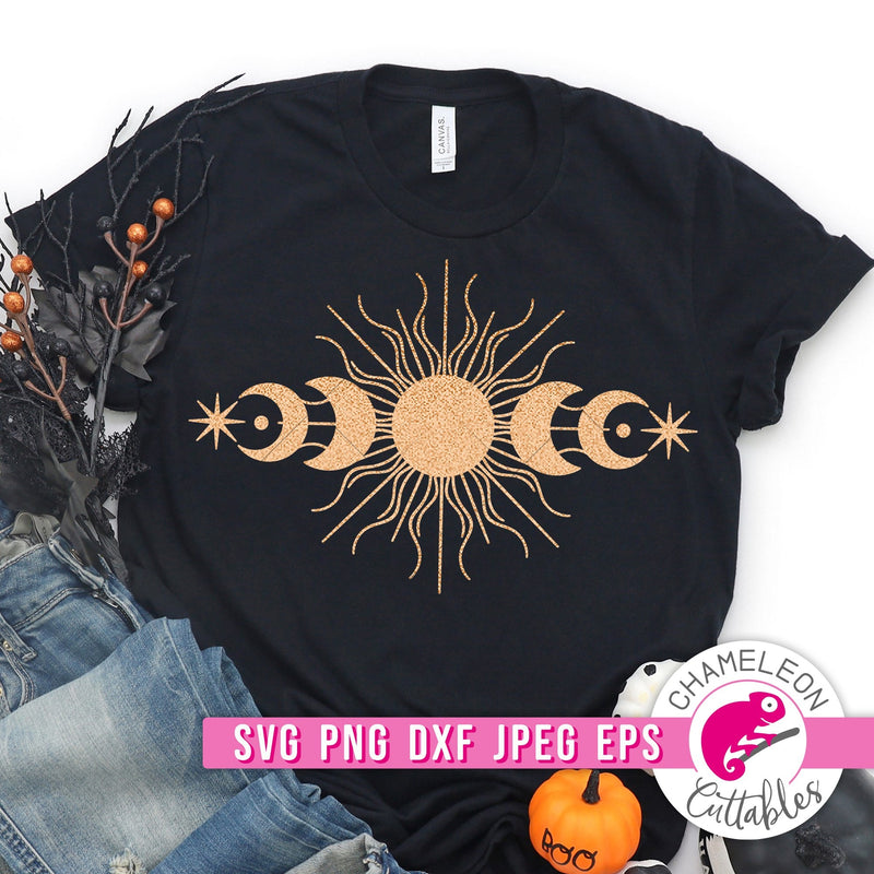 Moon Phases Witch Halloween svg png dxf eps jpeg Chameleon Cuttables ...