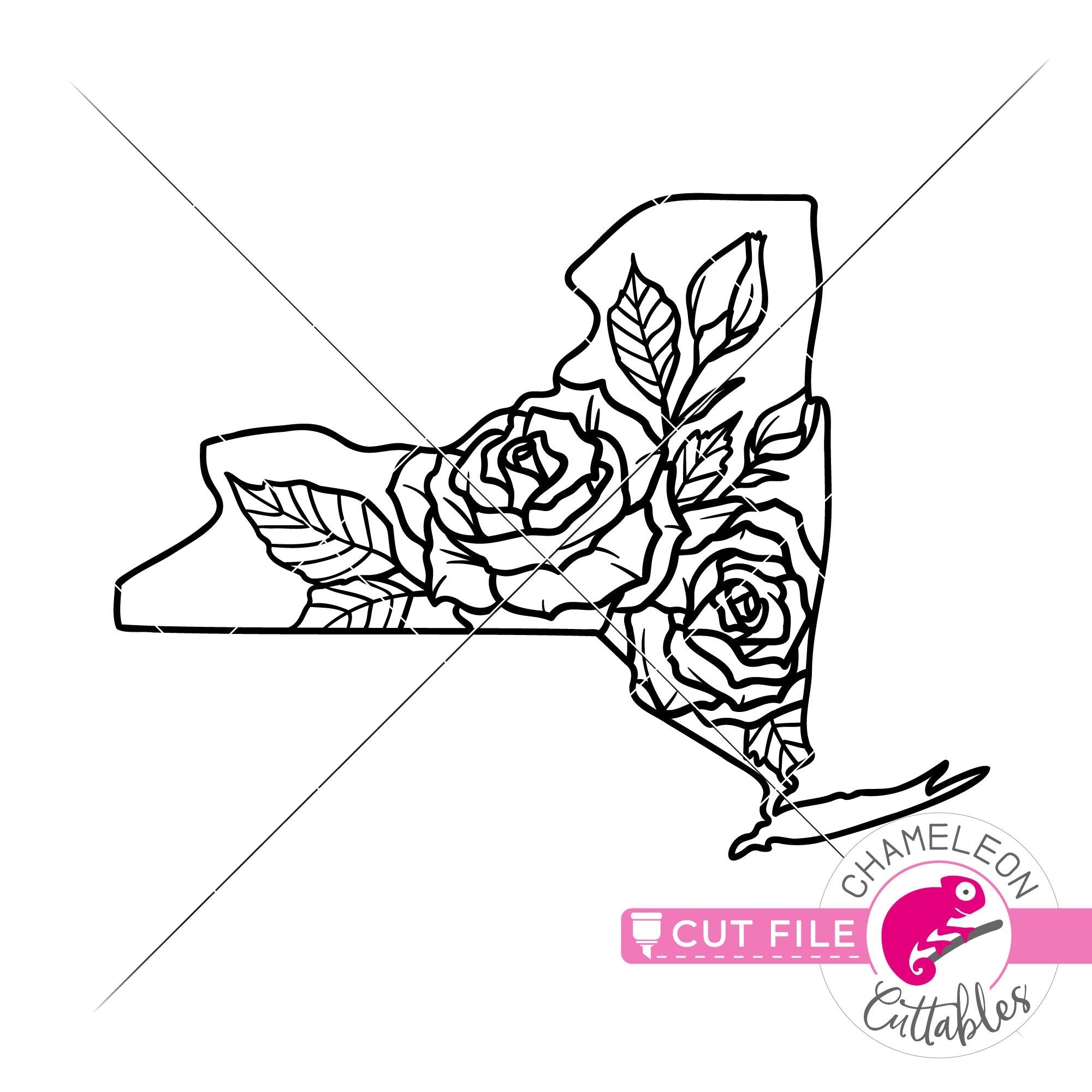 Download New York State Flower Rose Outline Svg Png Dxf Eps Jpeg Chameleon Cuttables Llc Chameleon Cuttables Llc