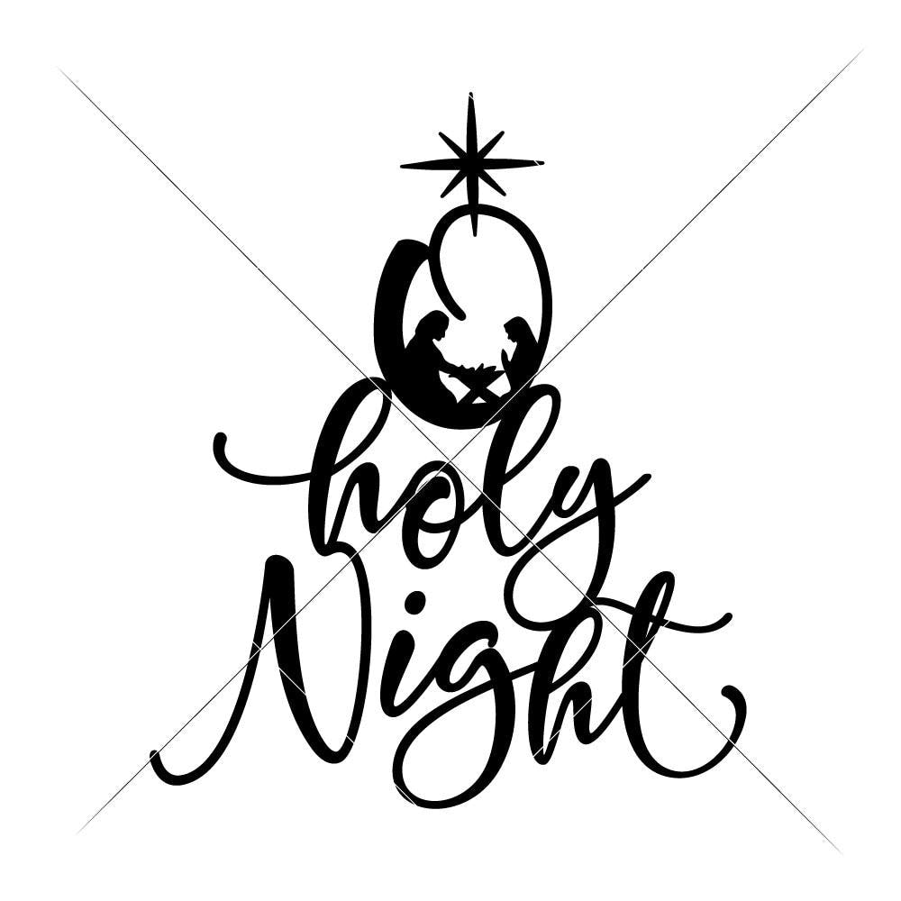 Download O Holy Night Tree svg png dxf eps | Chameleon Cuttables LLC