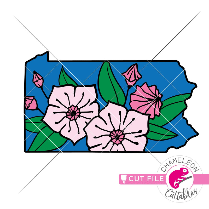 Pennsylvania state flower mountain laurel layered svg png ...