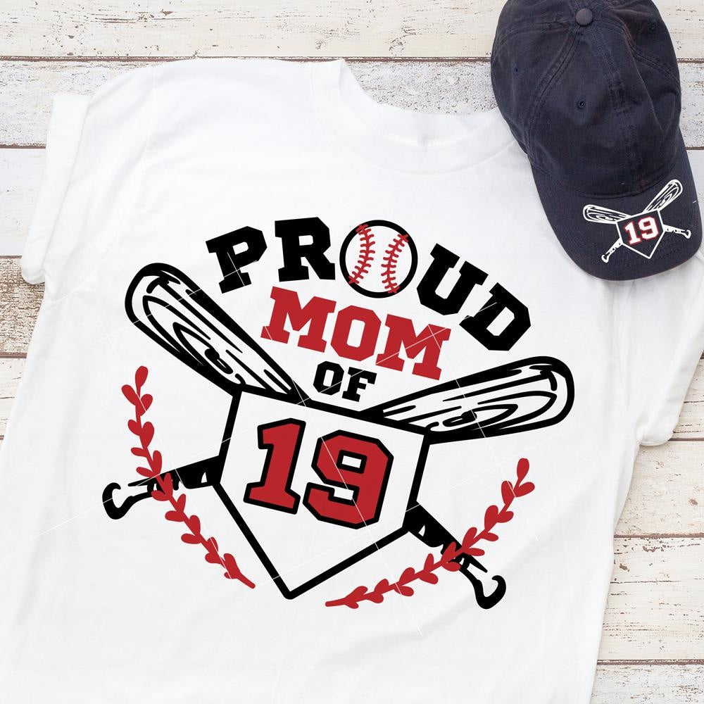 Proud Baseball Mom jersey number svg png dxf eps Chameleon Cuttables