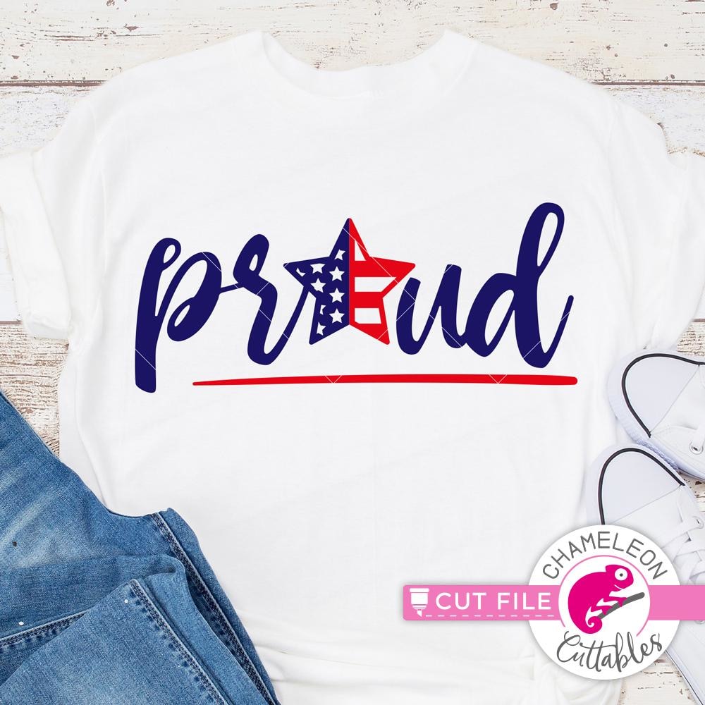 Proud Star Patriotic Svg Png Dxf Eps Chameleon Cuttables Llc