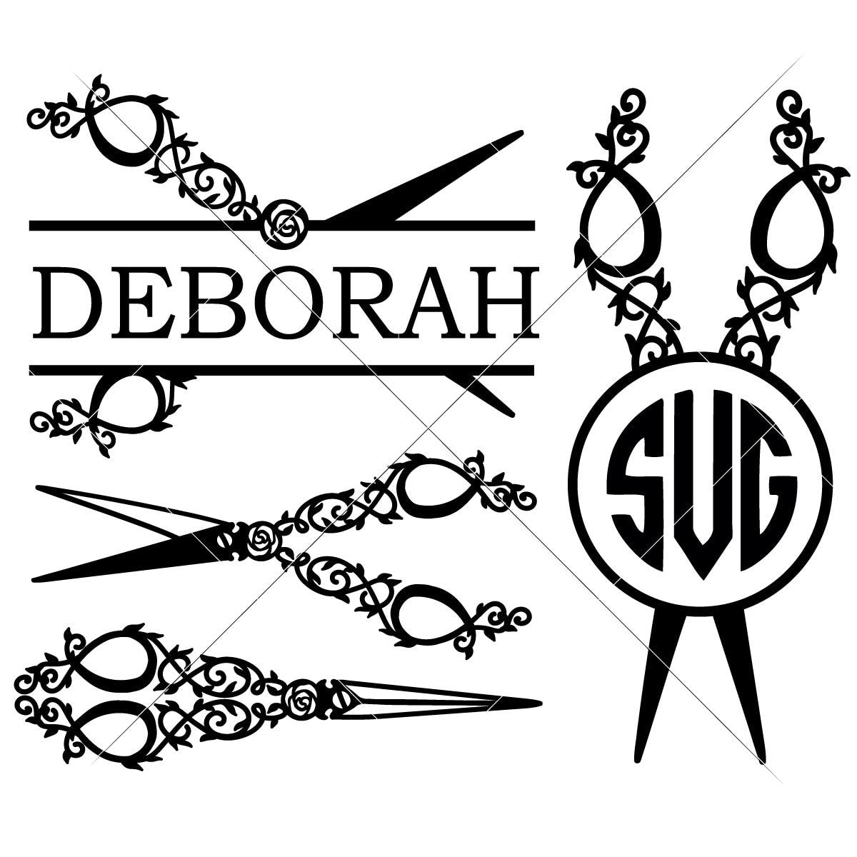 Download Scissors Monogram Frames For Hairdresser Hair Salon Svg Png Dxf Eps Chameleon Cuttables Llc Chameleon Cuttables Llc