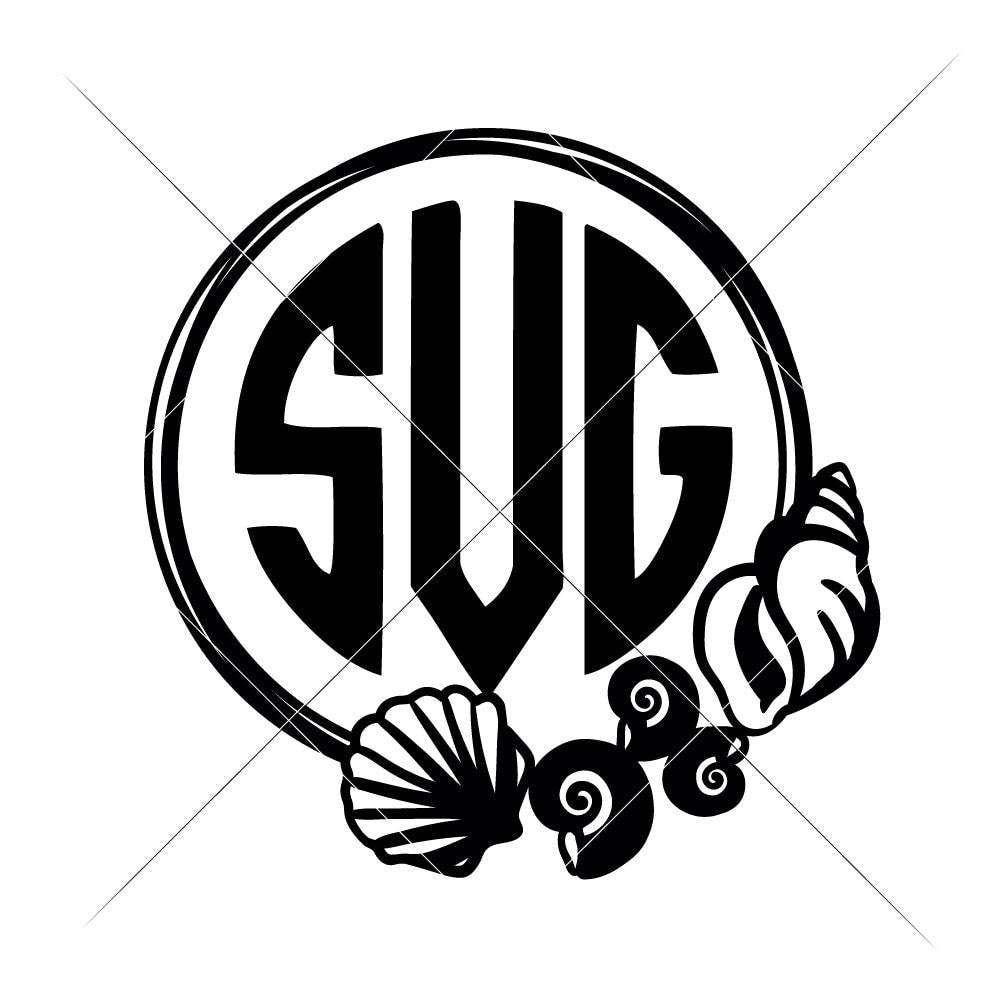 Download Sea Shells Circle For Monogram Svg Png Dxf Eps Chameleon Cuttables Llc Chameleon Cuttables Llc