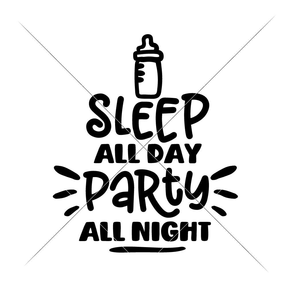 Download Sleep all day party all night svg png dxf eps | Chameleon ...