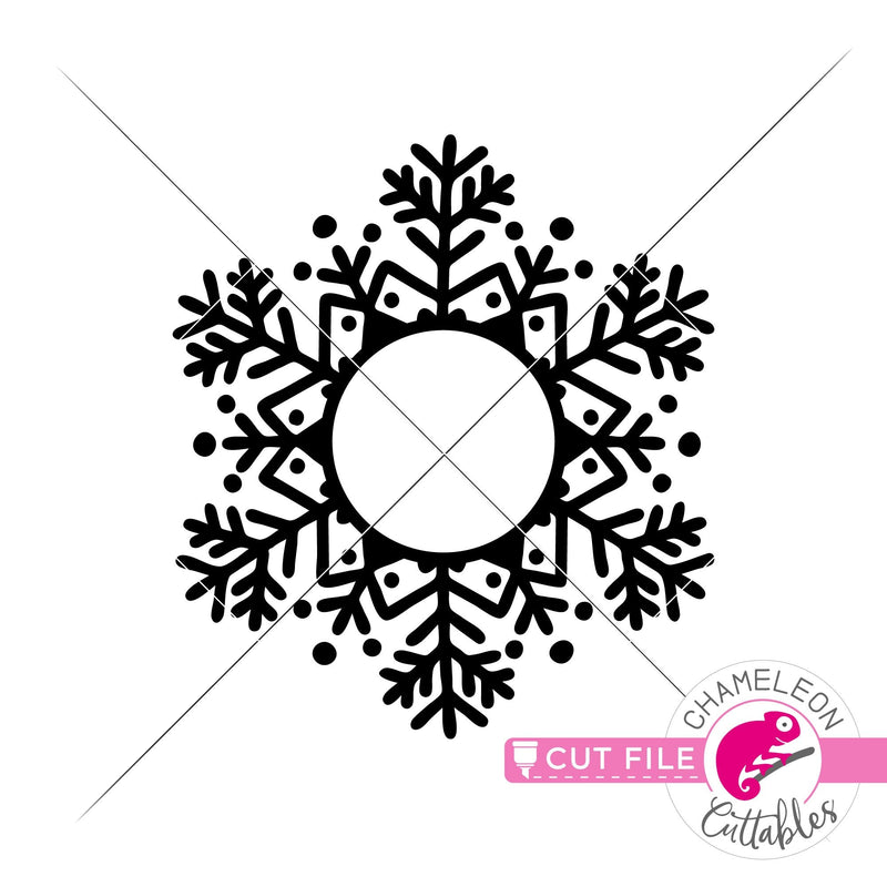 Download Snowflake Mandala Monogram Frame Svg Png Dxf Eps Jpeg Chameleon Cuttables Llc Chameleon Cuttables Llc