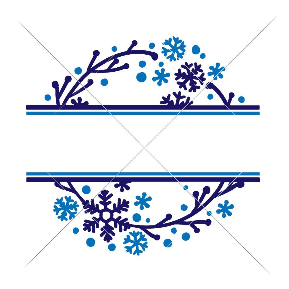 Download Snowflake split design svg png dxf eps | Chameleon Cuttables LLC