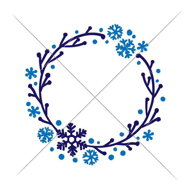 Download Snowflake Wreath for Monogram svg png dxf eps | Chameleon ...