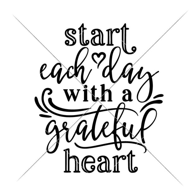 Start each day with a grateful heart svg png dxf eps Chameleon ...