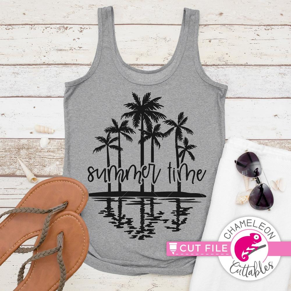Download Summer Time Palm Trees Svg Png Dxf Eps Chameleon Cuttables Llc Chameleon Cuttables Llc