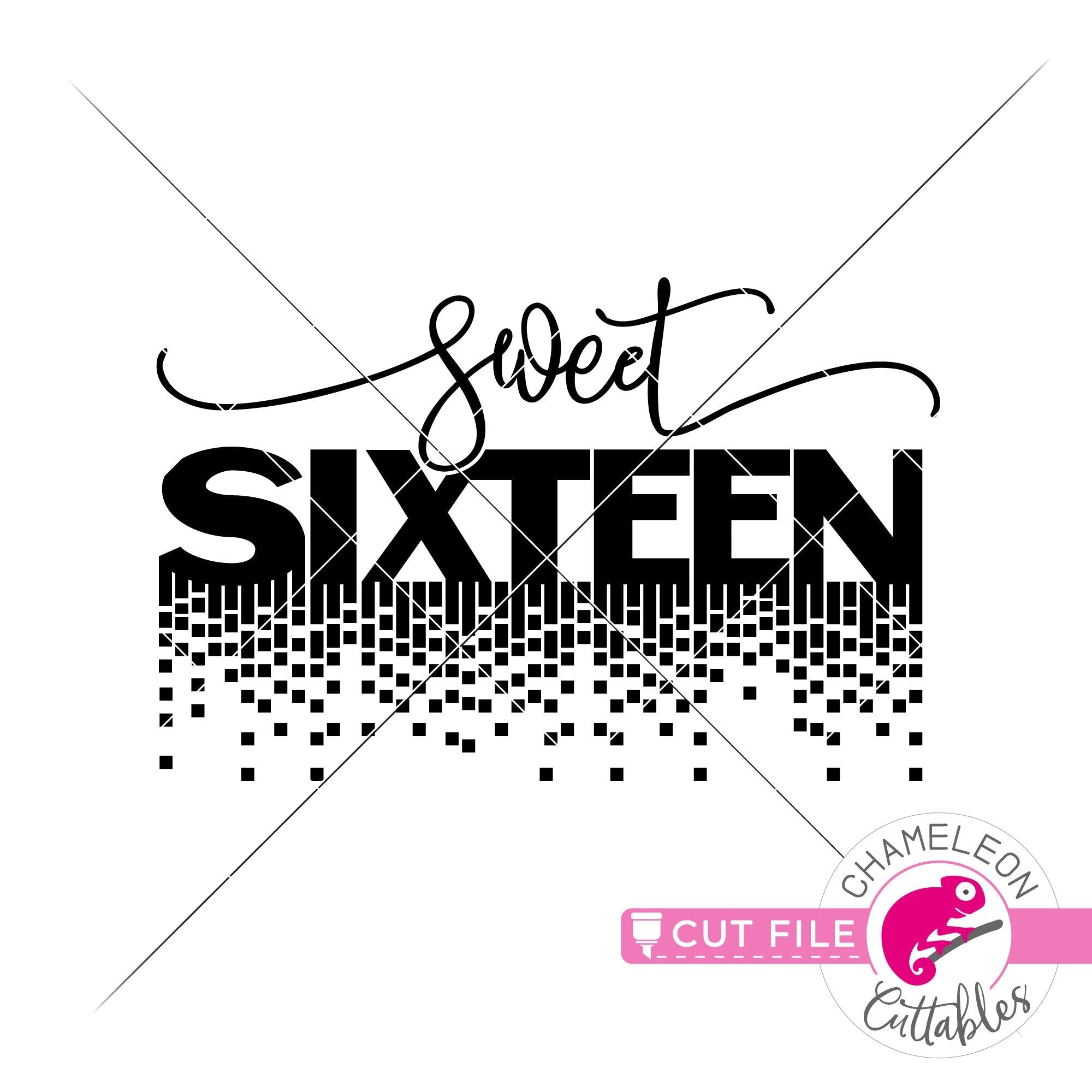 Download Sweet Sixteen 16th Birthday Svg Png Dxf Eps Jpeg Chameleon Cuttables Llc Chameleon Cuttables Llc