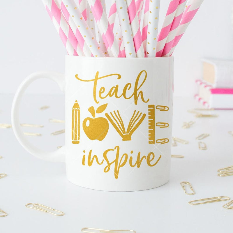 Teach Love Inspire multi color - School Teacher ...