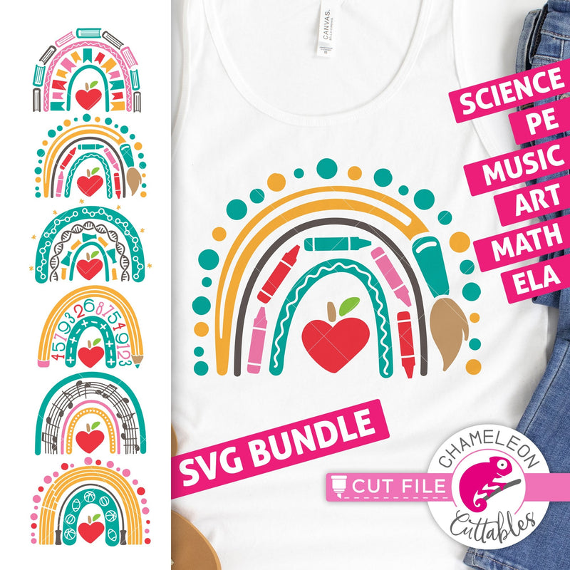 Download Teacher Svg School Rainbow Bundle Svg Png Dxf Eps Jpeg Chameleon Cuttables Llc Chameleon Cuttables Llc