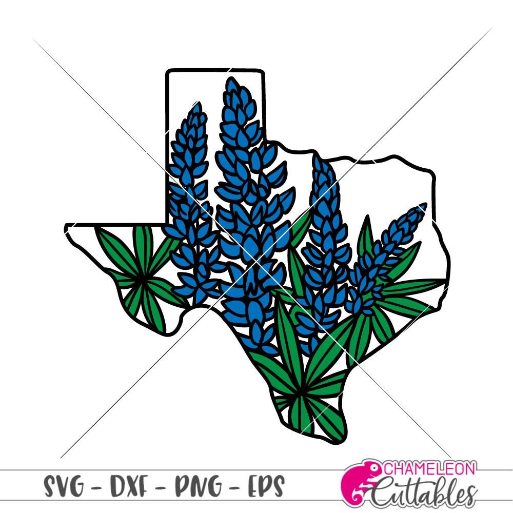 Download Texas Bluebonnets Layered Svg Png Dxf Eps Chameleon Cuttables Llc PSD Mockup Templates