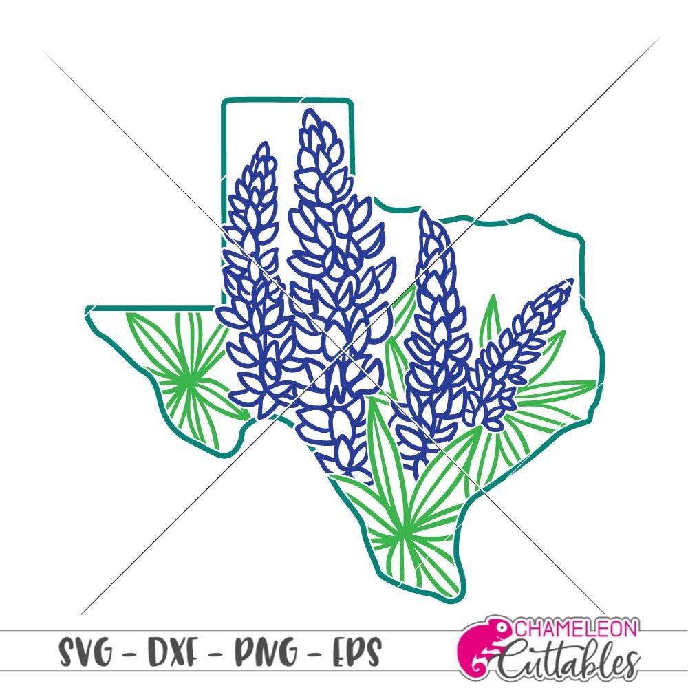 Download Texas Bluebonnets separated svg png dxf eps | Chameleon Cuttables LLC