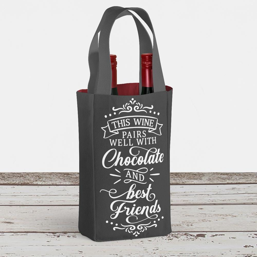 This Wine Pairs Well With Chocolate And Best Friends Svg Png Dxf Eps Chameleon Cuttables Llc Chameleon Cuttables Llc