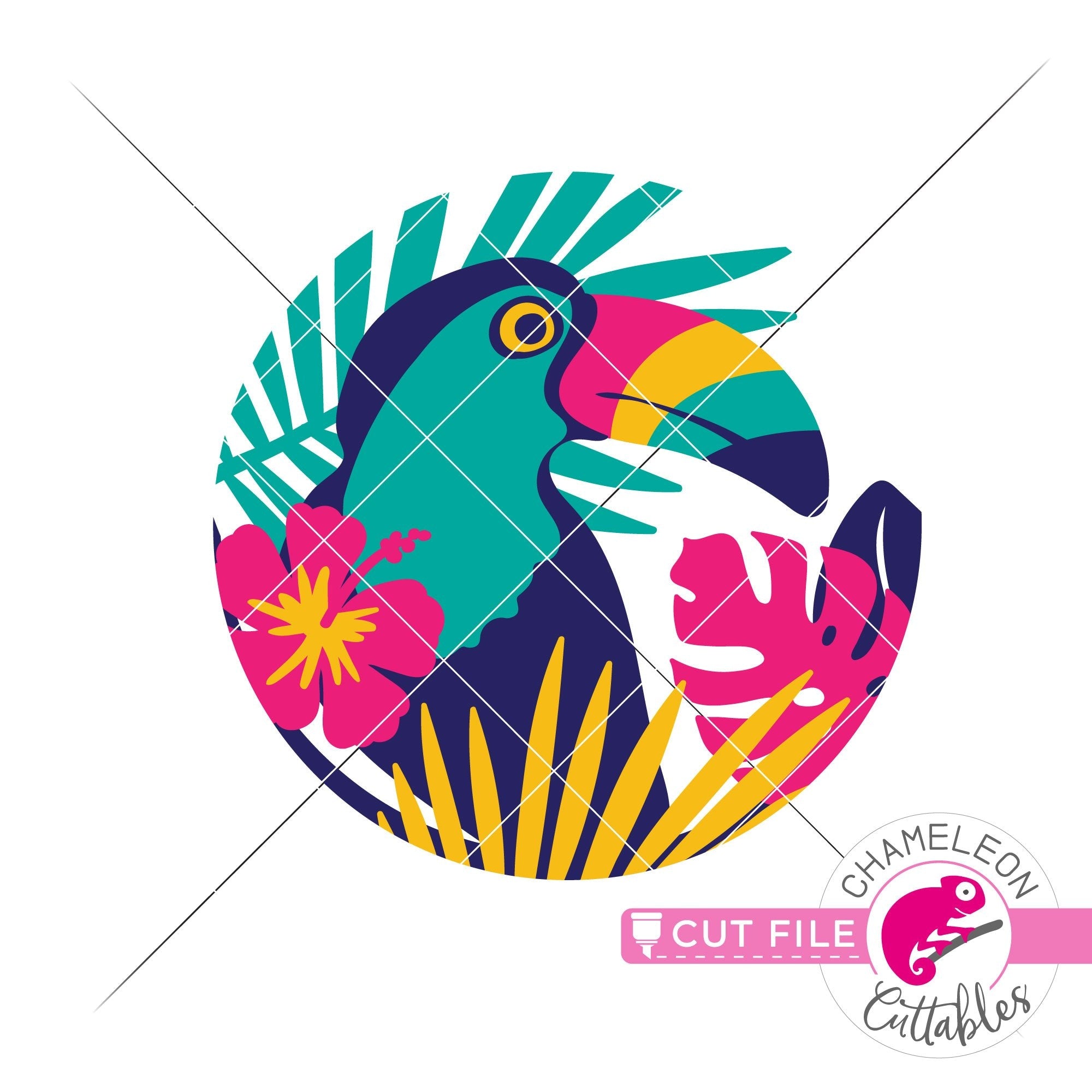 Download Toucan Tropical Leaf Circle Svg Png Dxf Eps Jpeg Chameleon Cuttables Llc Chameleon Cuttables Llc