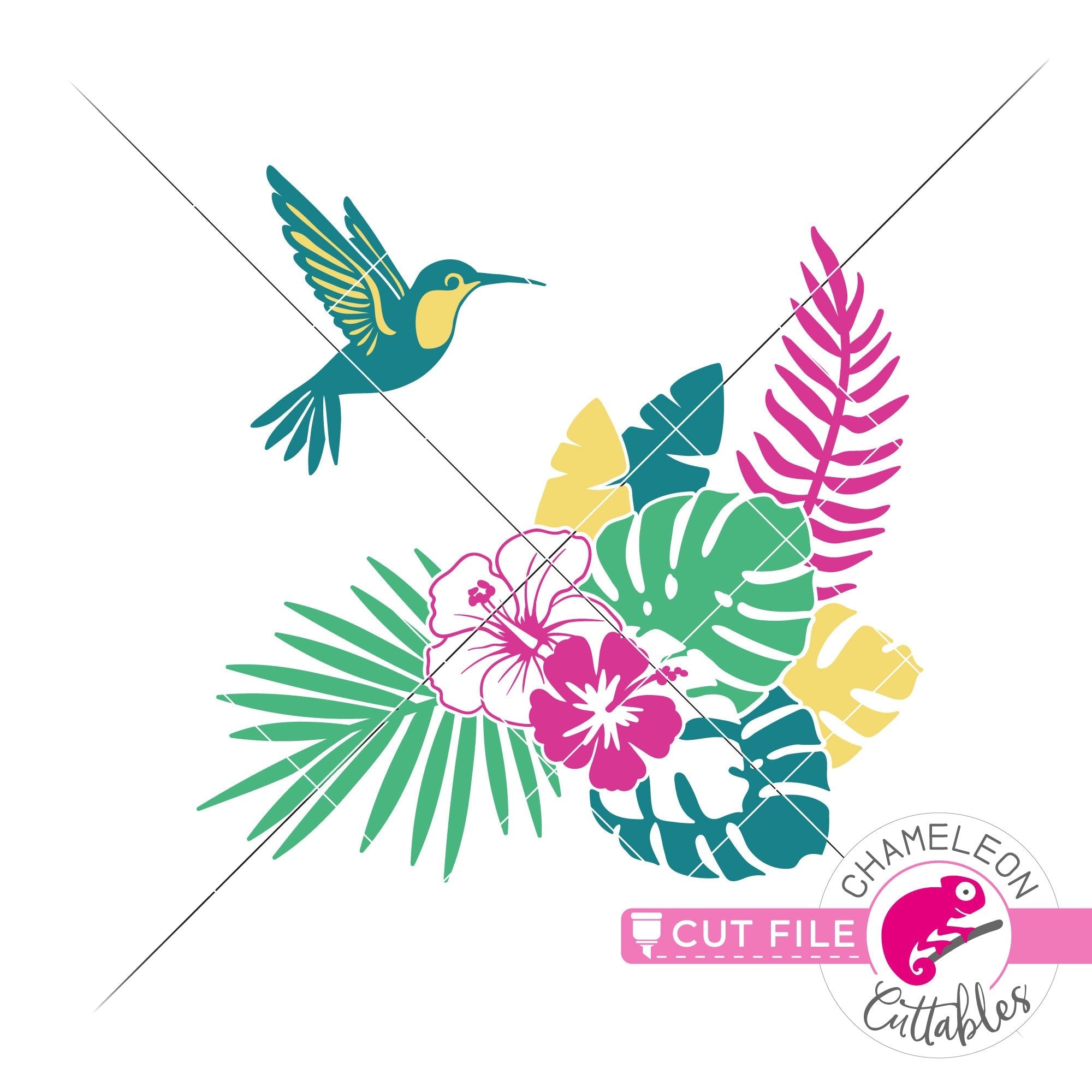 Download Tropical Scene With Hummingbird And Flowers Svg Png Dxf Eps Jpeg Chameleon Cuttables Llc Chameleon Cuttables Llc