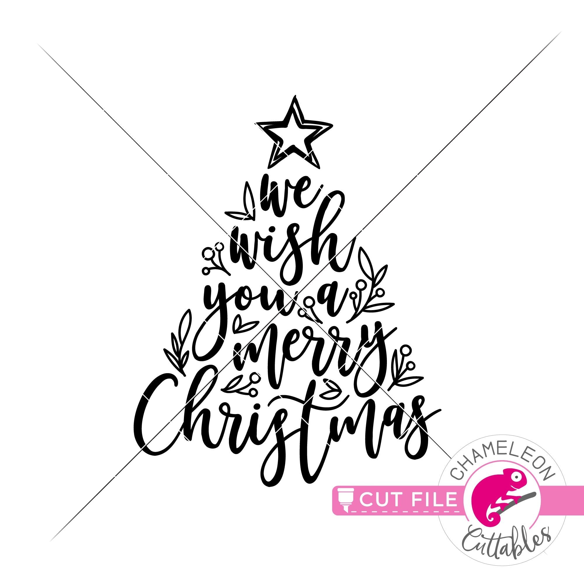 Download We Wish You A Merry Christmas Tree Svg Png Dxf Eps Jpeg Chameleon Cuttables Llc Chameleon Cuttables Llc