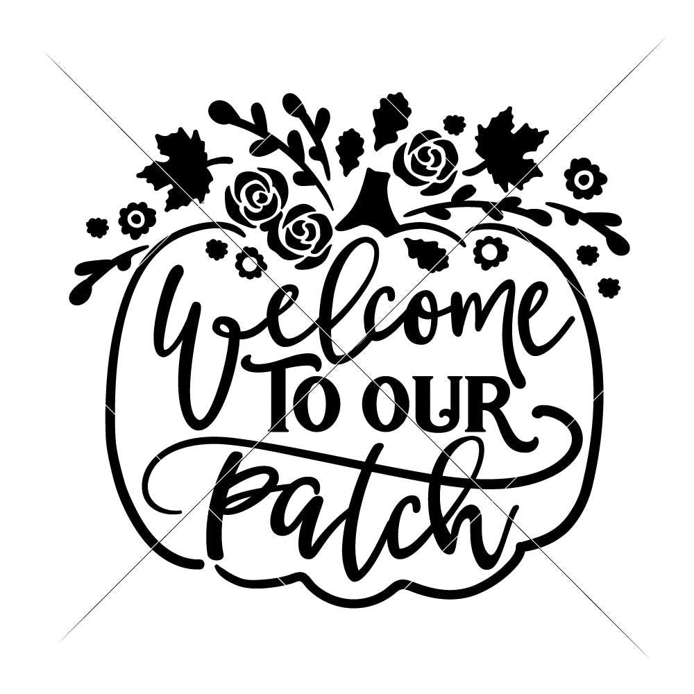 Download Welcome to our Patch floral pumpkin svg png dxf eps | Chameleon Cuttables LLC