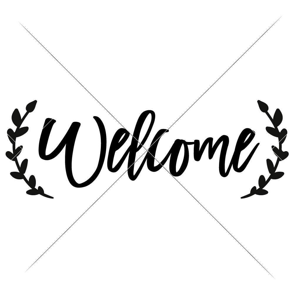 Download Welcome with laurel branches svg png dxf eps | Chameleon ...