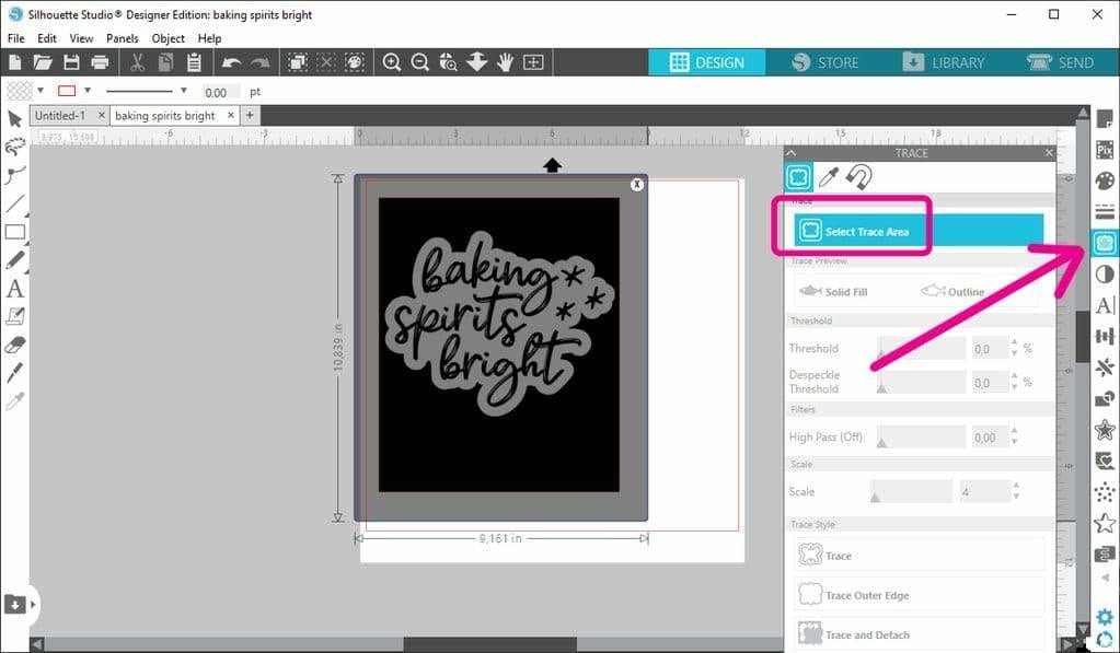 How to trace white objects in Silhouette Studio