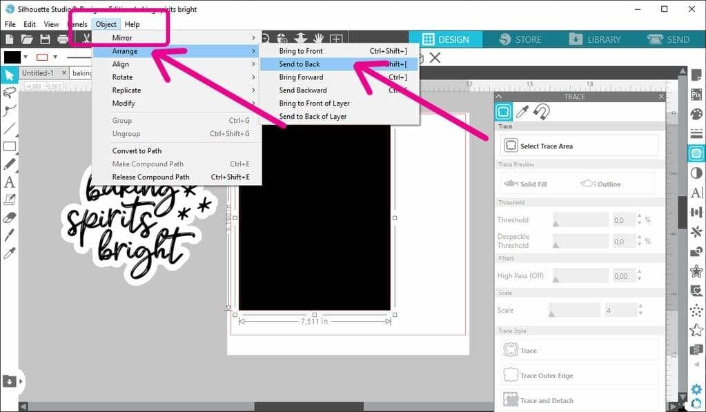 How to trace white objects in Silhouette Studio