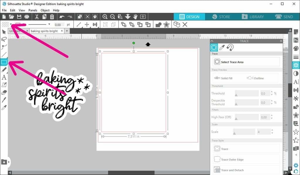 How to trace white objects in Silhouette Studio