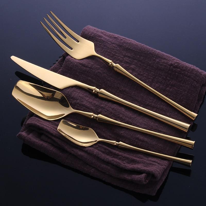 kitchen-dining-serveware-24-pcs-gold-toned-spindle-flatware-set