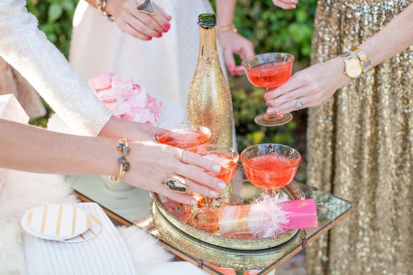 Pink Champagne Coupe Glasses