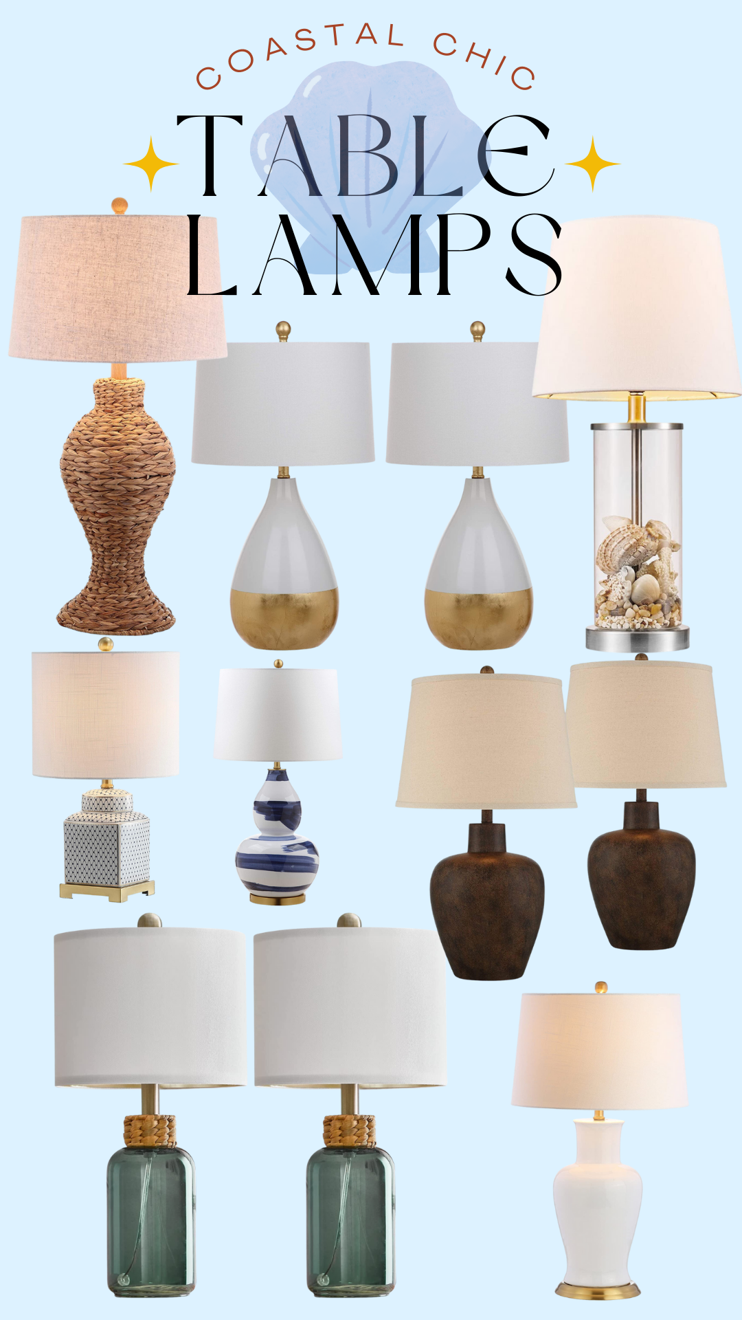 favorite coastal chic table lamps on amazon