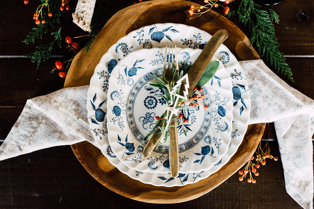 blue and white china set