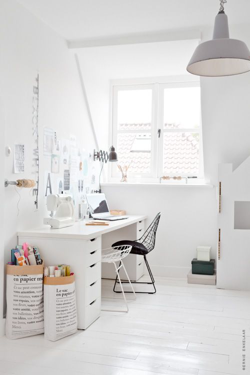 creative office with white paint and great light