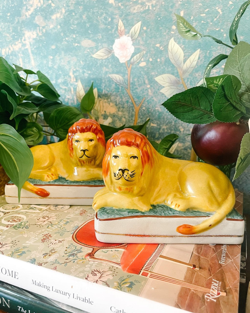 pair of staffordshire lions