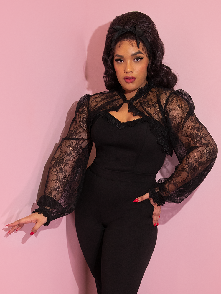 Ontslag nemen markeerstift doos Vixen Vintage Lace Bolero in Black | Retro Style Clothing – Vixen by  Micheline Pitt