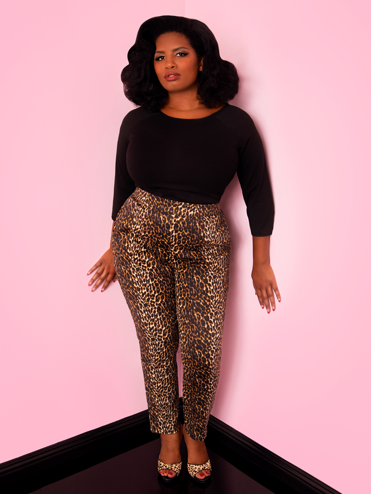 Cigarette Pants Leopard Print | Retro Inspired Clothing – by Micheline Pitt