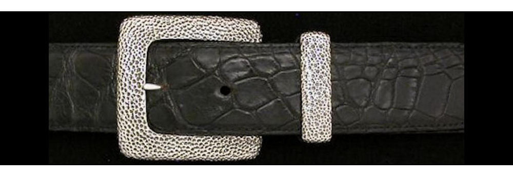 #0173 TEXTURED SQUARE Buckle Set for 1 1/2" belts. Two pc set $595.00