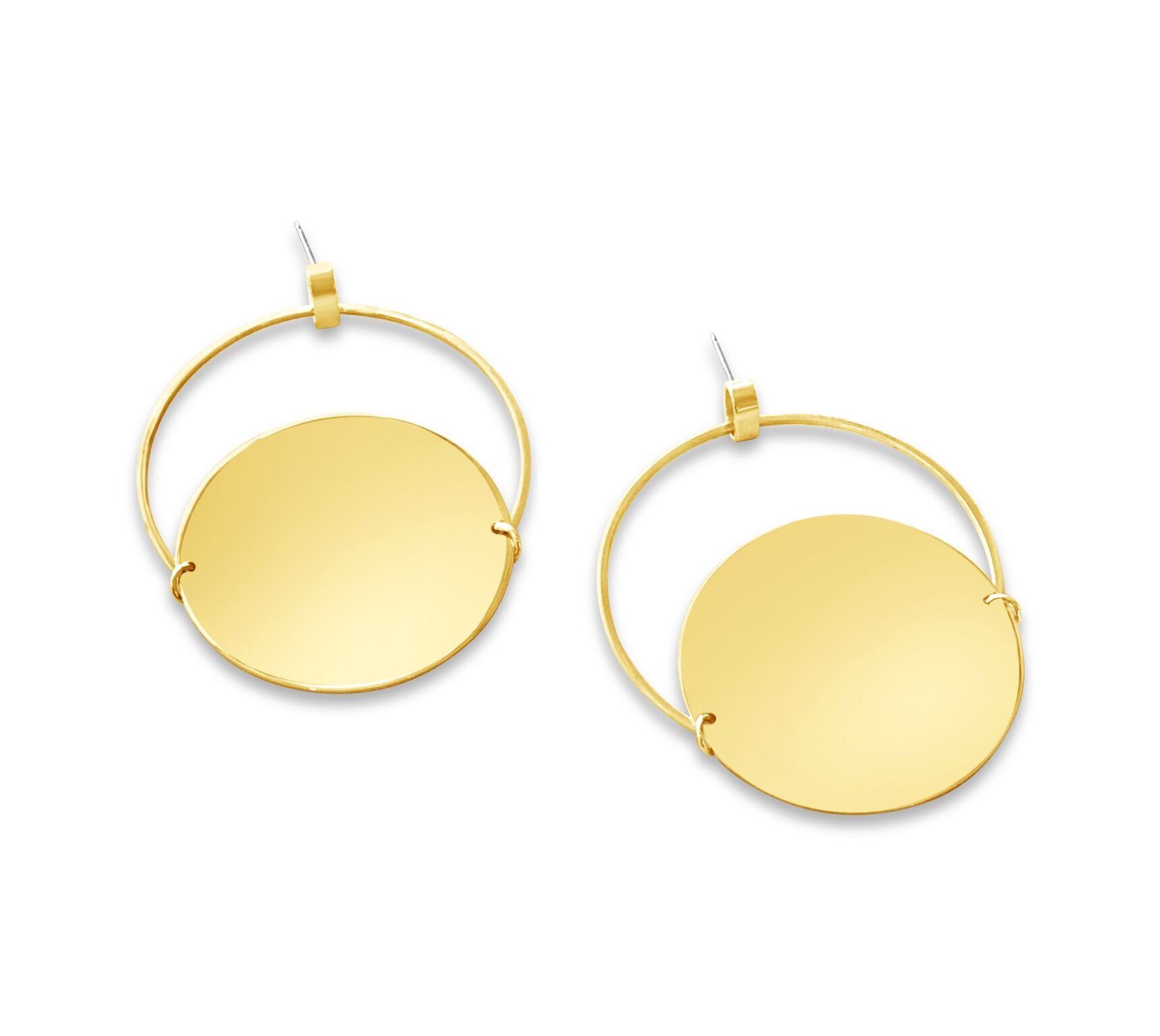 Fallon Hoop and Disk Earring