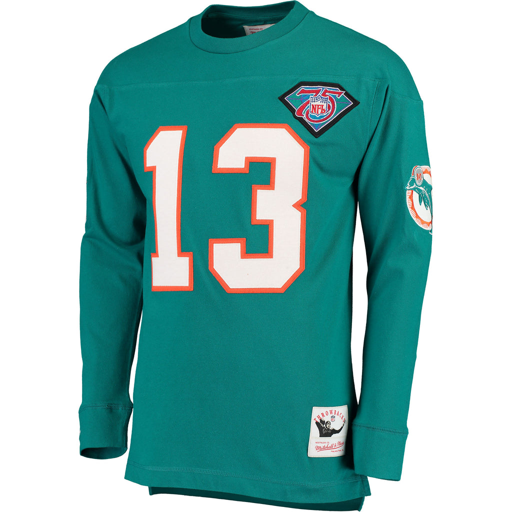 Miami Dolphins Dan Marino Throwback Name & Number Long Sleeve T-Shirt