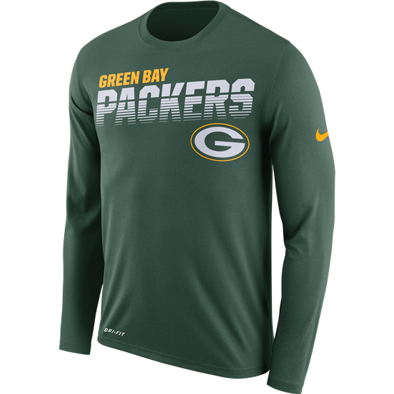 Green Bay Packers Nike Sideline 2017 Legend Staff Performance T-Shirt ...
