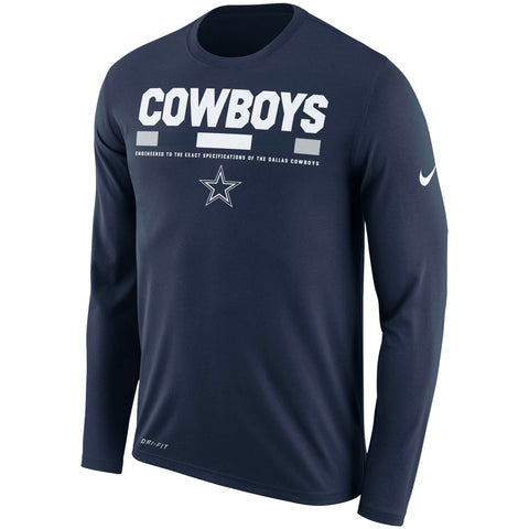 Dallas Cowboys Nike Sideline Legend Staff Performance Long Sleeve T ...