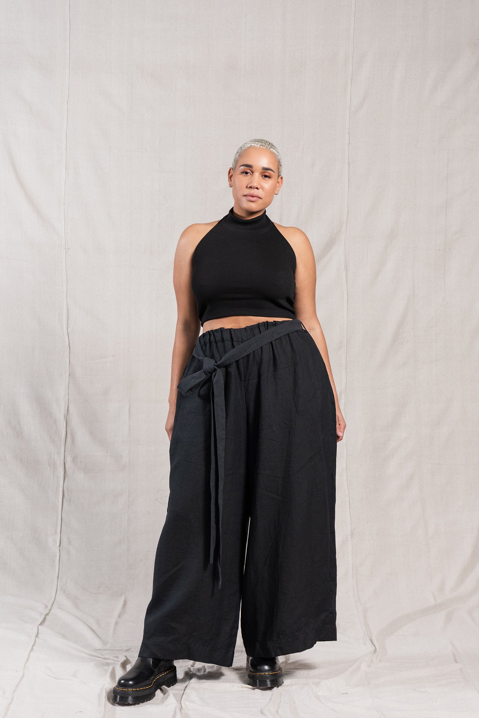 Organic Linen Palazzo Trousers | A.BCH | Sustainable