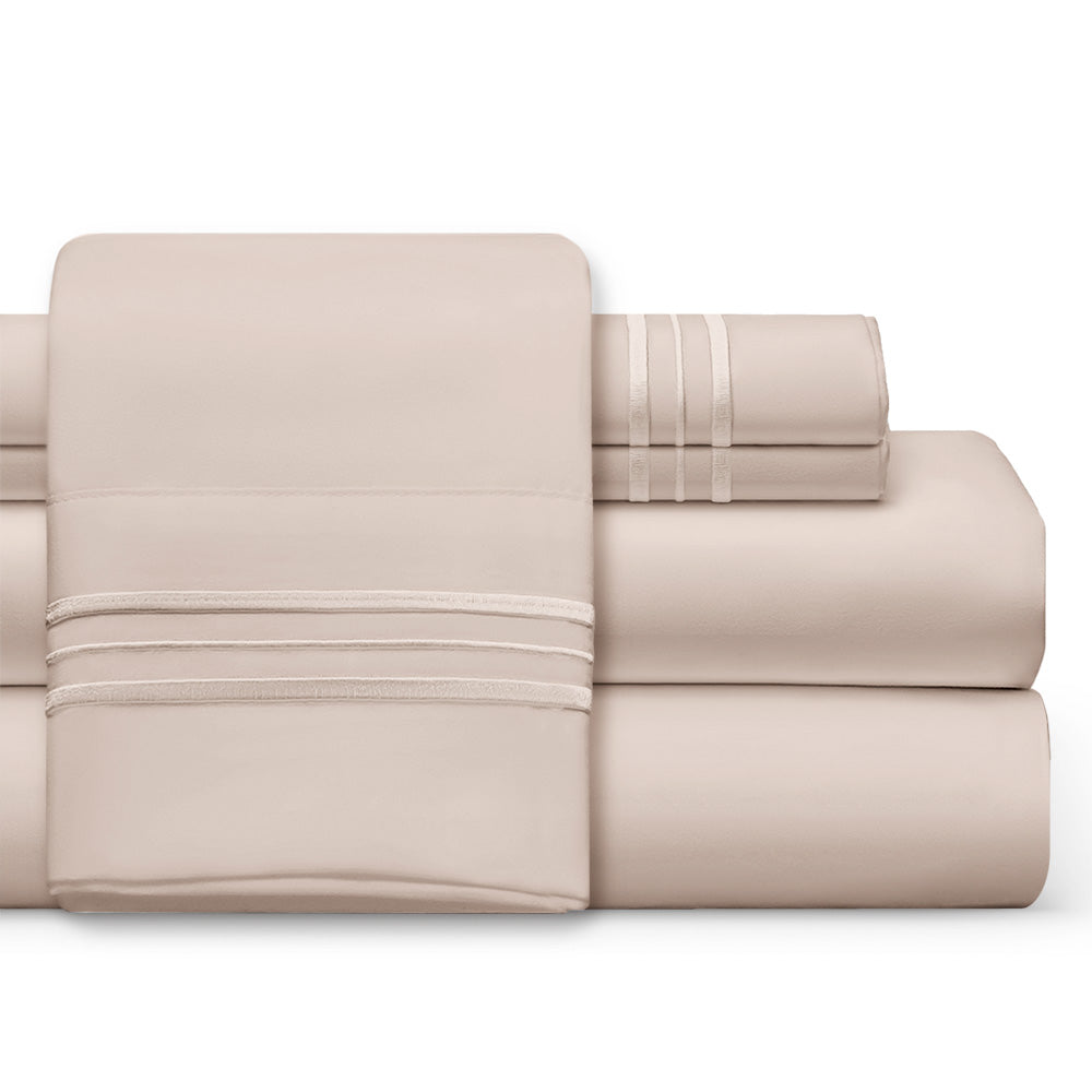 Cream Sheet Set, 1800 Thread Count, Ultra Comfort - The Bed Sheets product image