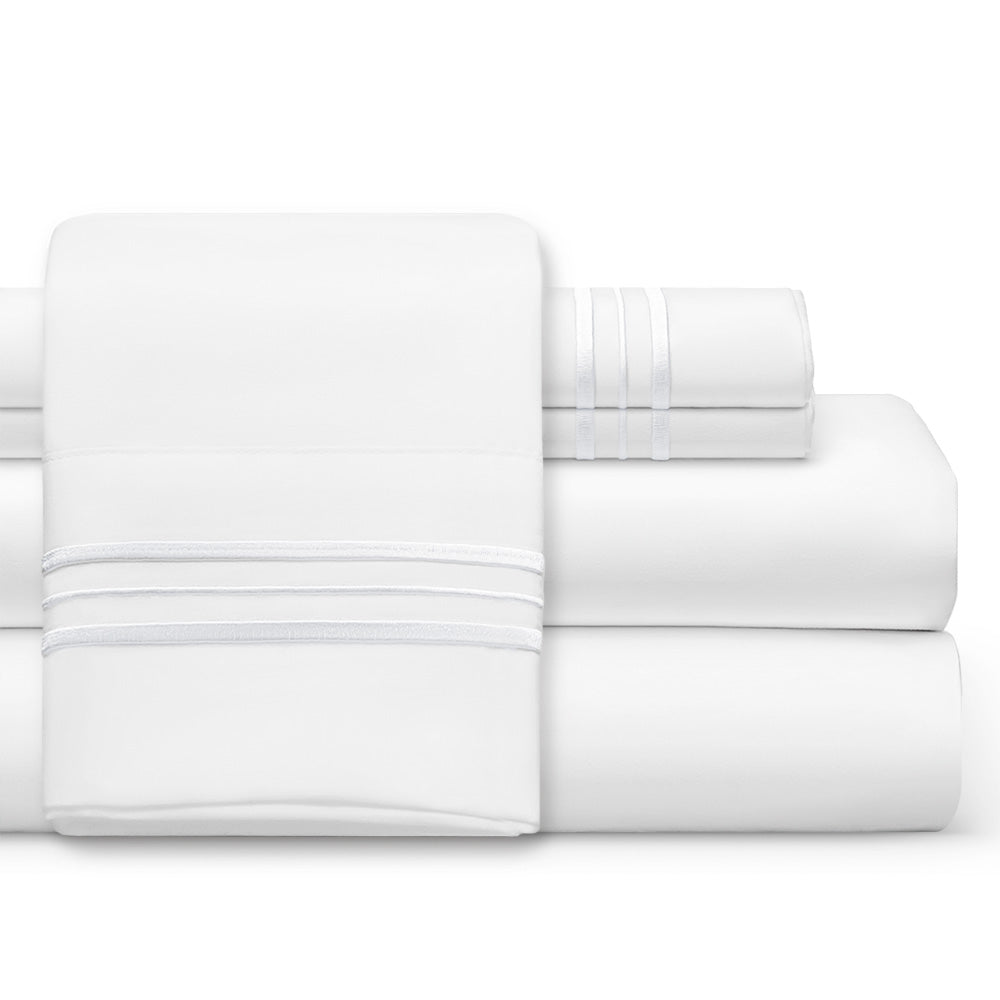 White Sheet Set, 1800 Thread Count, Ultra Comfort - The Bed Sheets product image