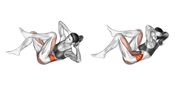 Muscles used performing bicycle crunches