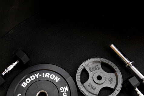weight lifting equipment and rubber gym flooring
