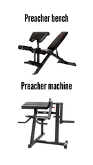 preacher bench and preacher machine