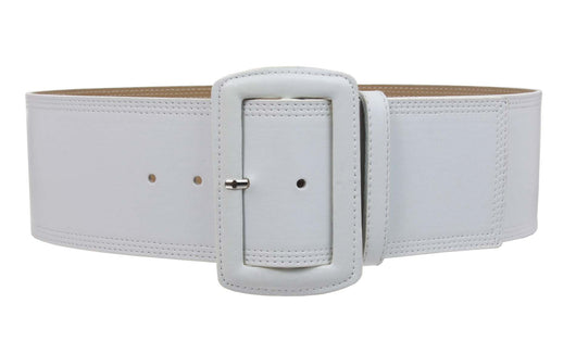 womens wide white belt