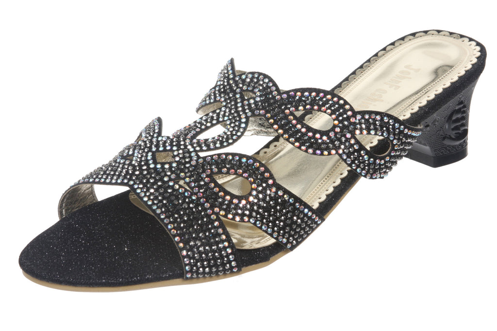 JOHN FASHION Rhinestone Evening Slide Sandal – Beltiscool