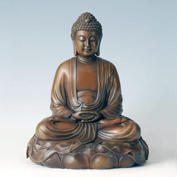 Sculpture En Bronze Pure De Bouddha Amitabha Mon Enseigne Lumineuse